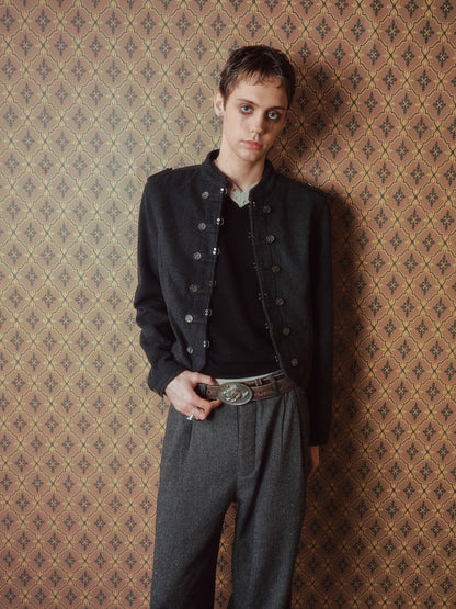 VELVET NAPOLEON CROPPED JACKET