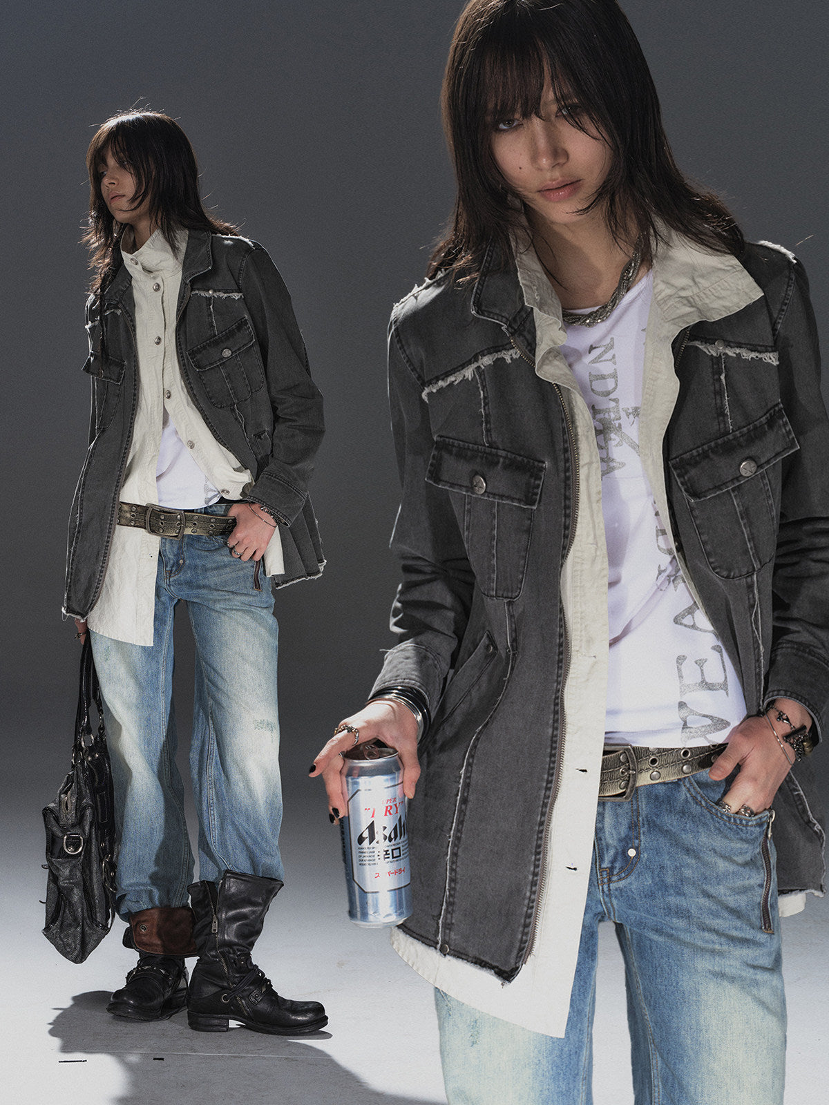 RAW EDGE WASHED LAYERED TRENCH