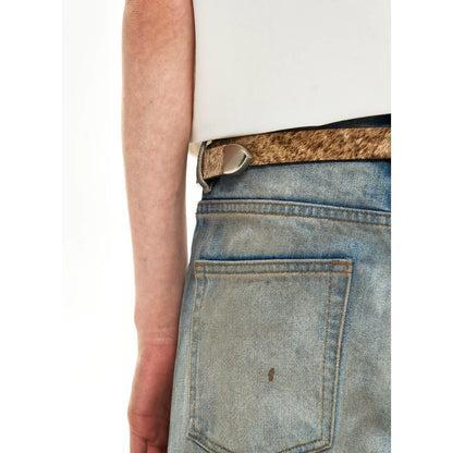 TORTOISESHELL HORSESHOE LEATHER BELT