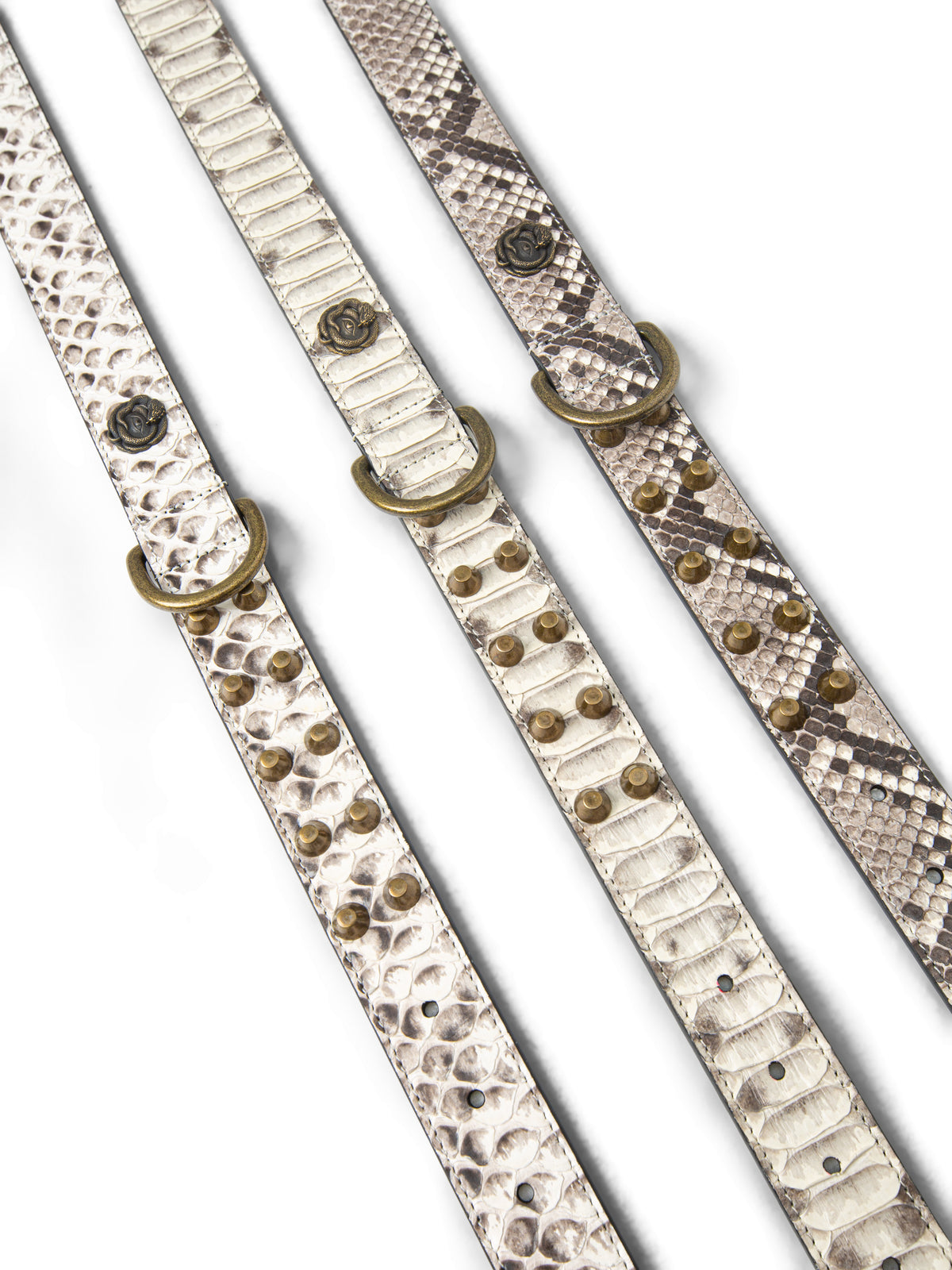 SNAKE EYE RIVETED COWHIDE BELT