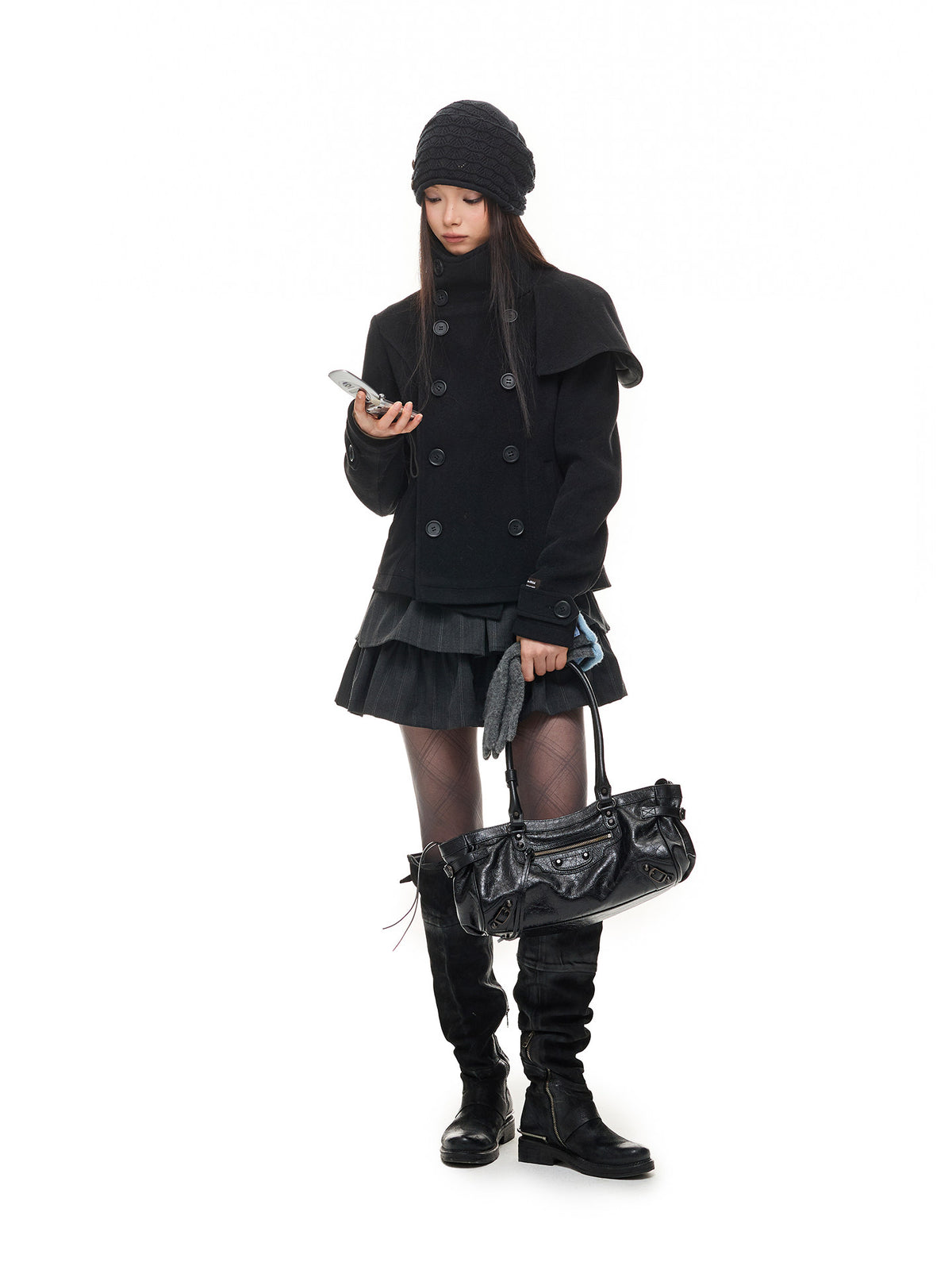 FRENCH ARCHIVE CROPPED WOOL CAPE