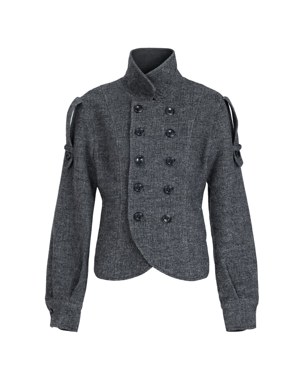NOIR STRUCTURED SHORT WOOL JACKET