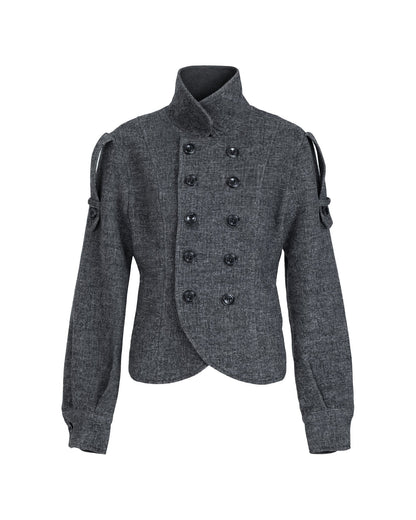 NOIR STRUCTURED SHORT WOOL JACKET