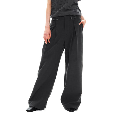 MARL TEXTURE STRAIGHT LEG TROUSERS