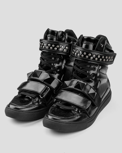 METAL RIVET HIGH TOP SNEAKERS