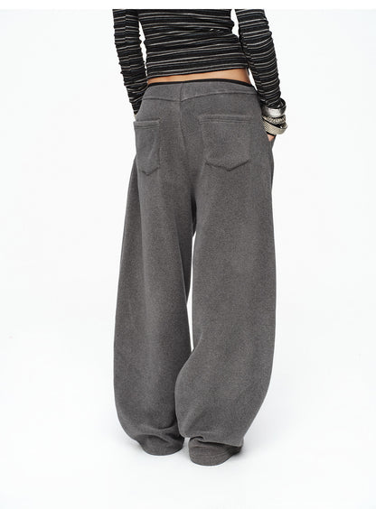 CURVED FLEECE TROUSER PANTS