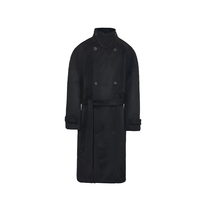 DOUBLE BREASTED RAGLAN WOOL COAT