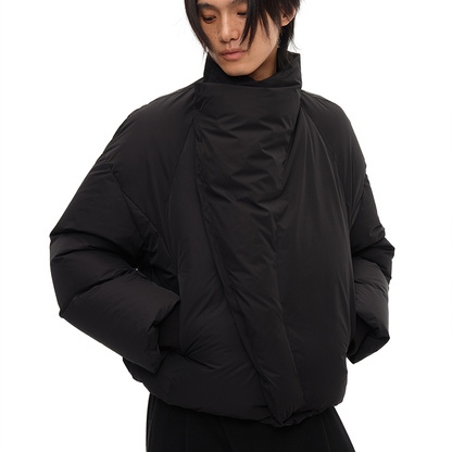 CURVED ZIP HIGH NECK DOWN JACKET