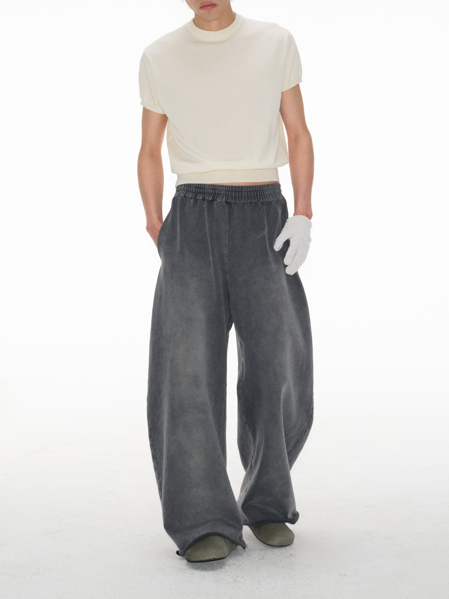 WASHED COCOON FIT FADED SWEATPANTS