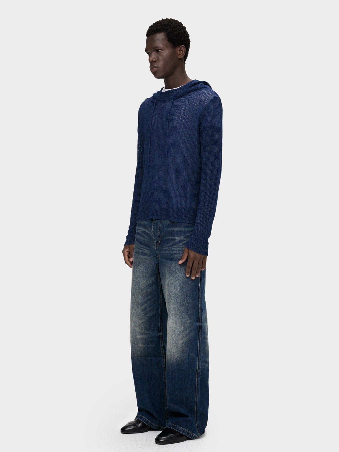 HAZE BLUE SHEER COVER HOODIE