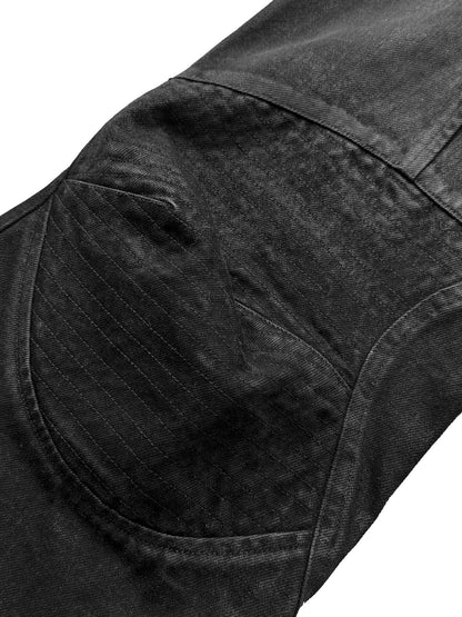 DARK COATED DECONSTRUCTED JEANS