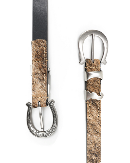 TORTOISESHELL HORSESHOE LEATHER BELT
