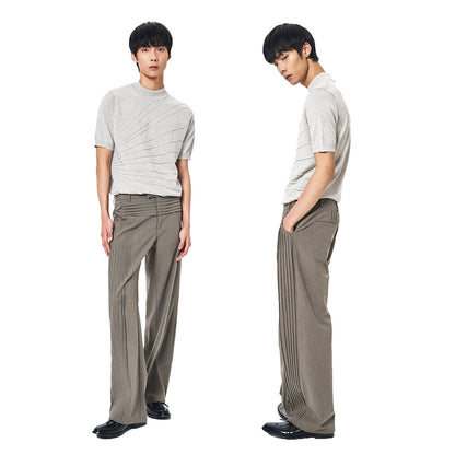 ROCK GREY STRAIGHT LEG TROUSERS