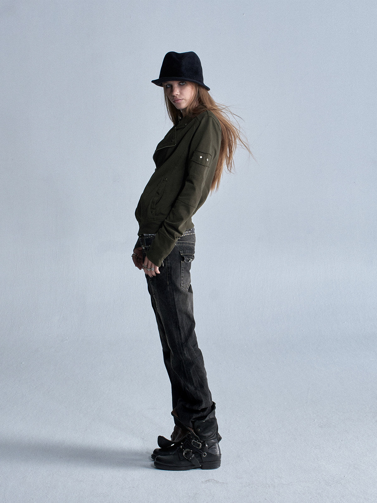 ASYMMETRIC LAPEL PUNK KNIT JACKET