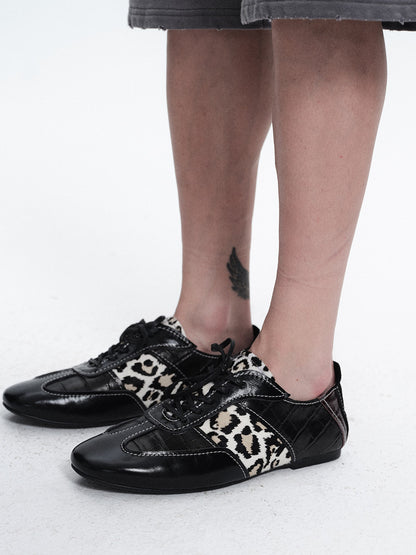 LEOPARD PANEL GERMAN TRAINER SNEAKERS