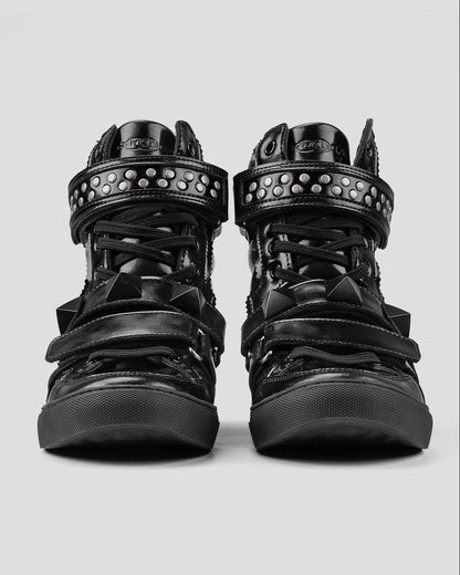METAL RIVET HIGH TOP SNEAKERS