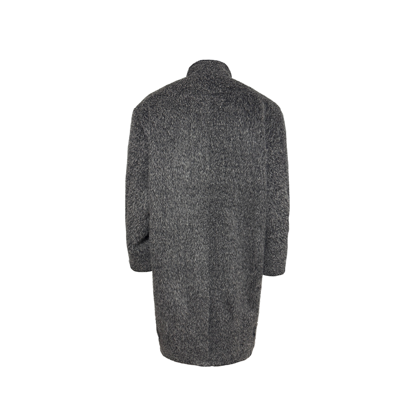 DIAGONAL PLACKET HEAVY WOOL COAT