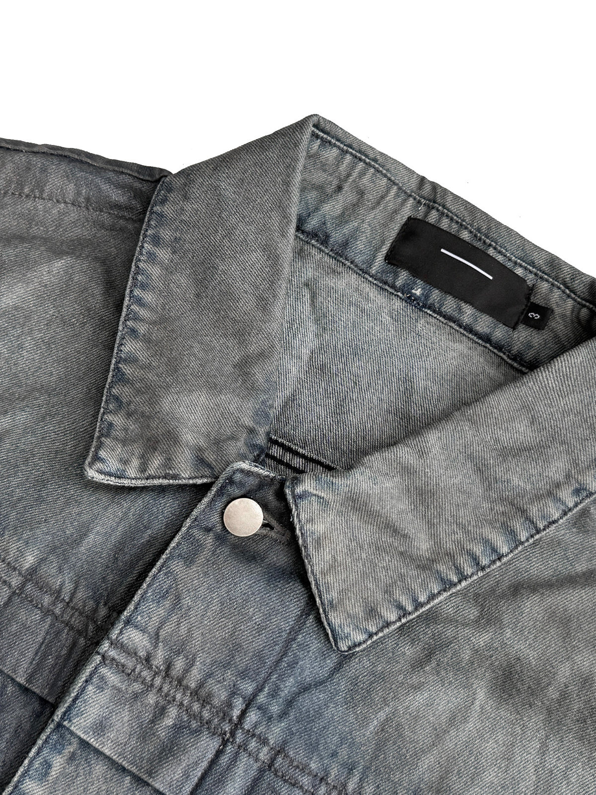AGED COATED WASH DENIM JACKET