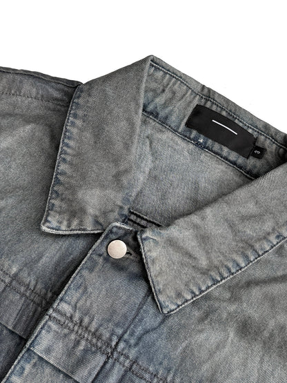 AGED COATED WASH DENIM JACKET