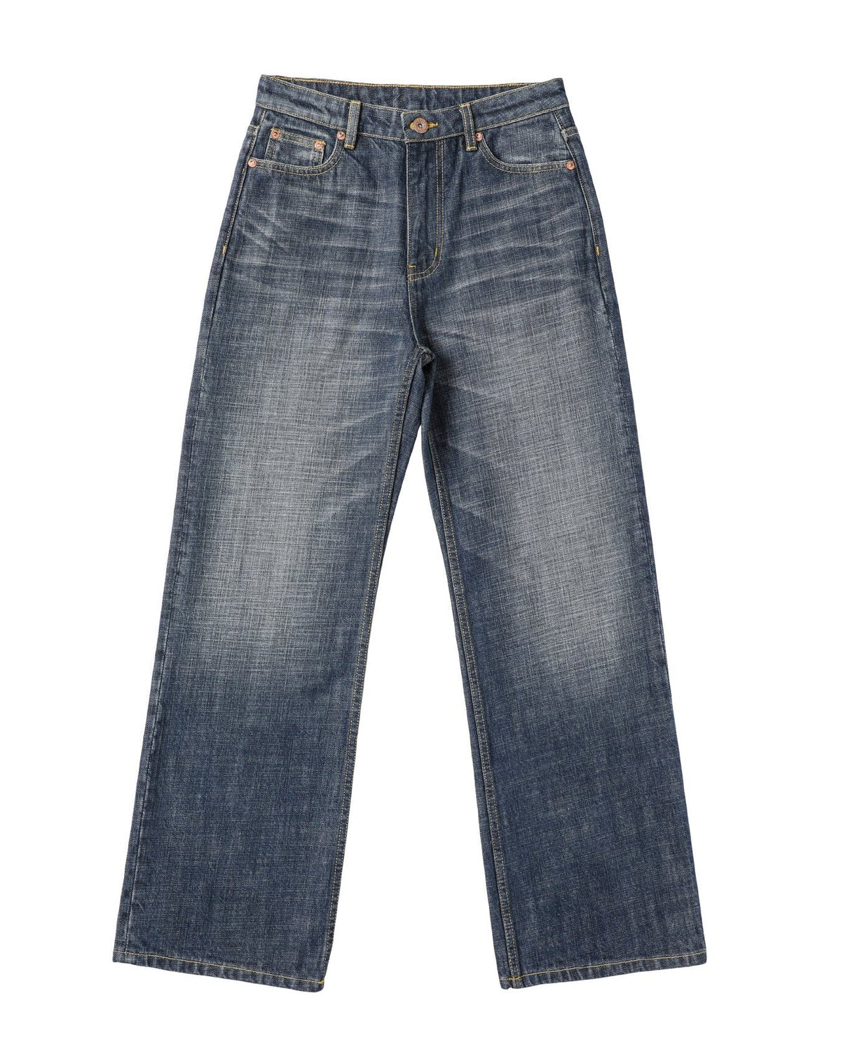 COARSE SLUB STRAIGHT LEG JEANS