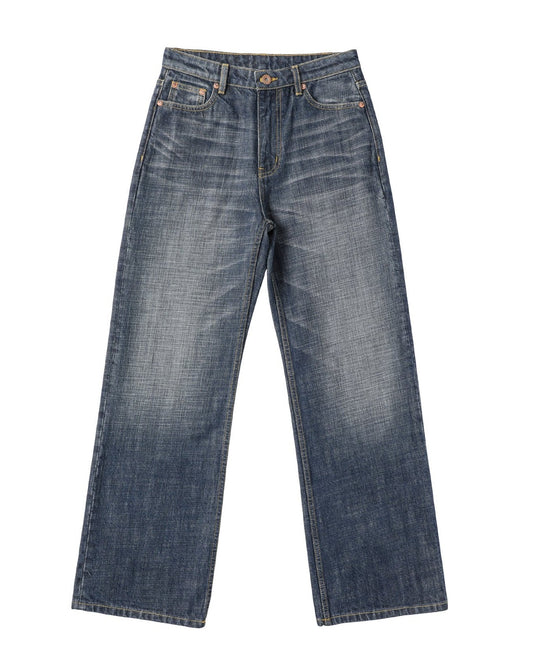 COARSE SLUB STRAIGHT LEG JEANS