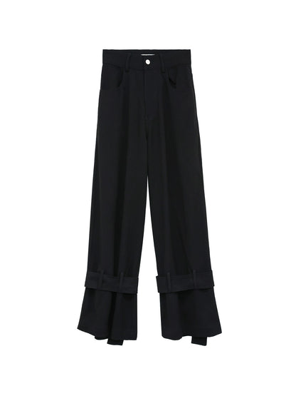 BUCKLE LOOSE DRAPED PANTS