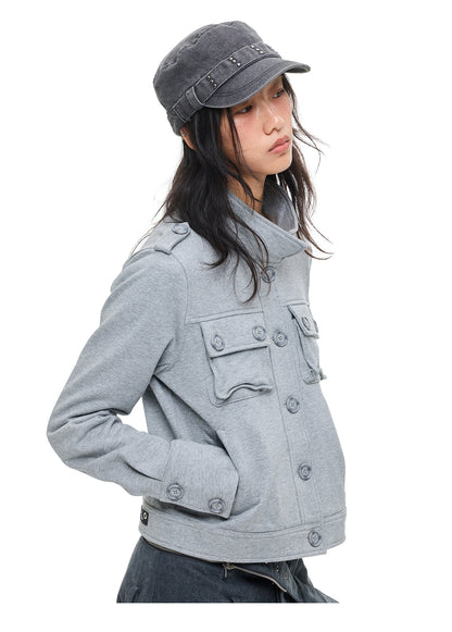 ASH GREY DOUBLE POCKET WORK JACKET