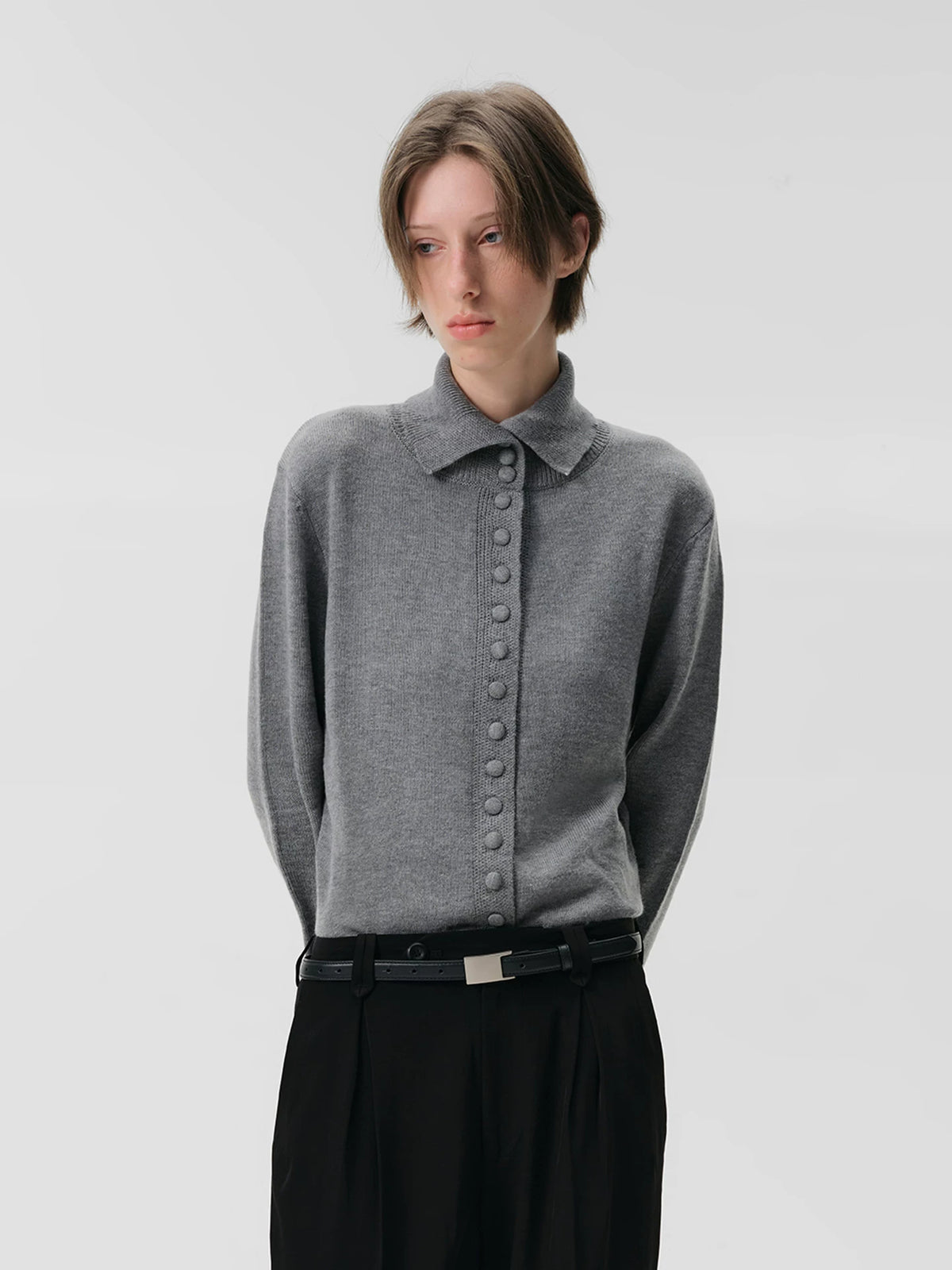 FLORAL TEXTURED ZIP COLLAR PULLOVER