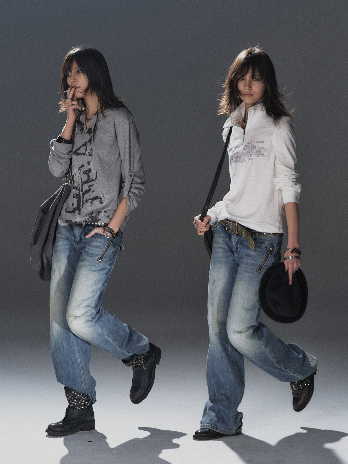 ZIP POCKET LOW RISE DENIM