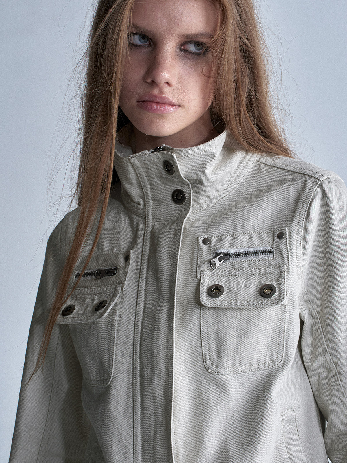 FADED IVORY MULTI POCKET BLOUSON