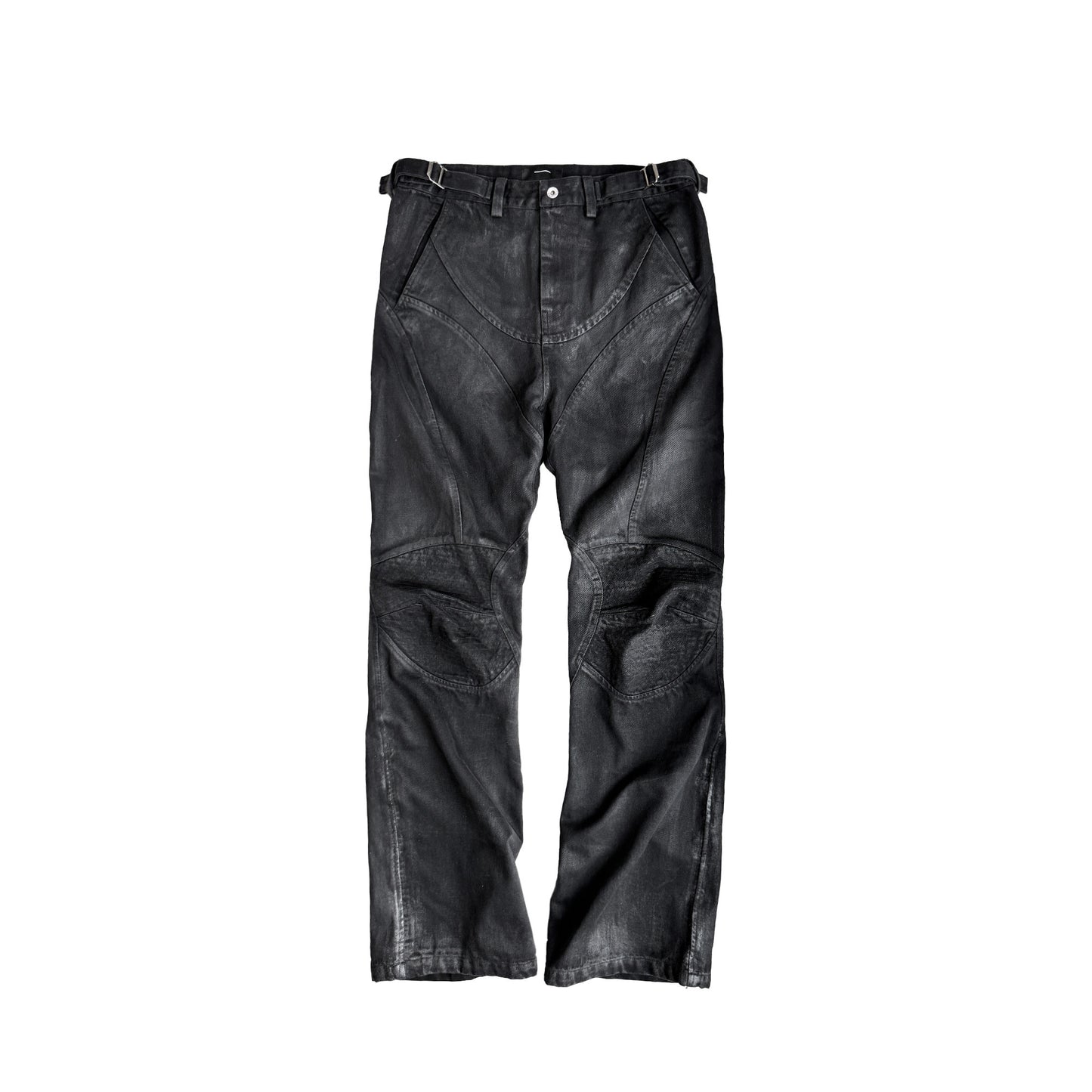 DARK COATED DECONSTRUCTED JEANS