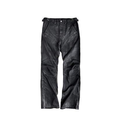 DARK COATED DECONSTRUCTED JEANS