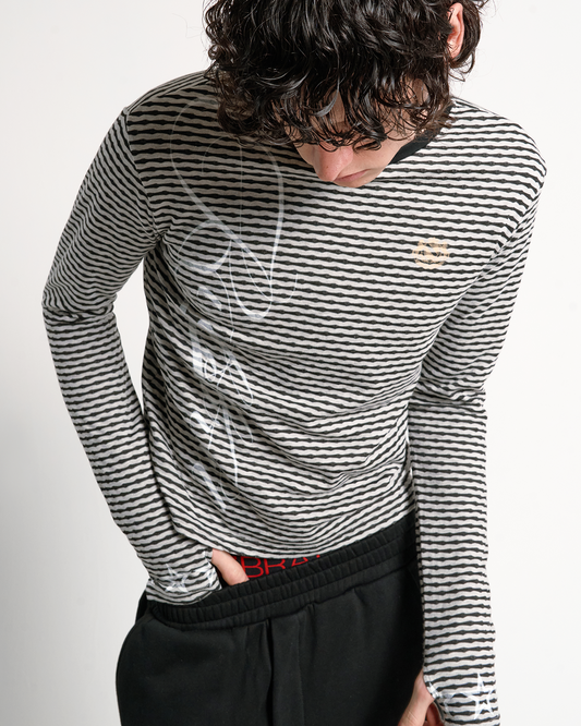 STRIPE PANEL FITTED LONGSLEEVE