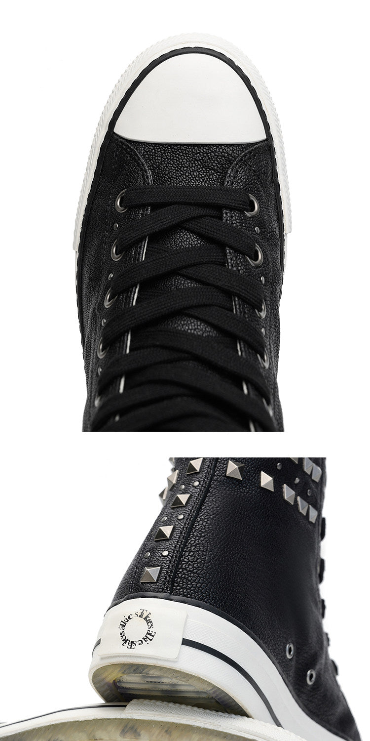 MODULAR LAMBSKIN CANVAS HIGH TOPS