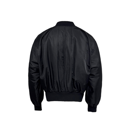 BACK PLEATED TWILL COTTON BOMBER