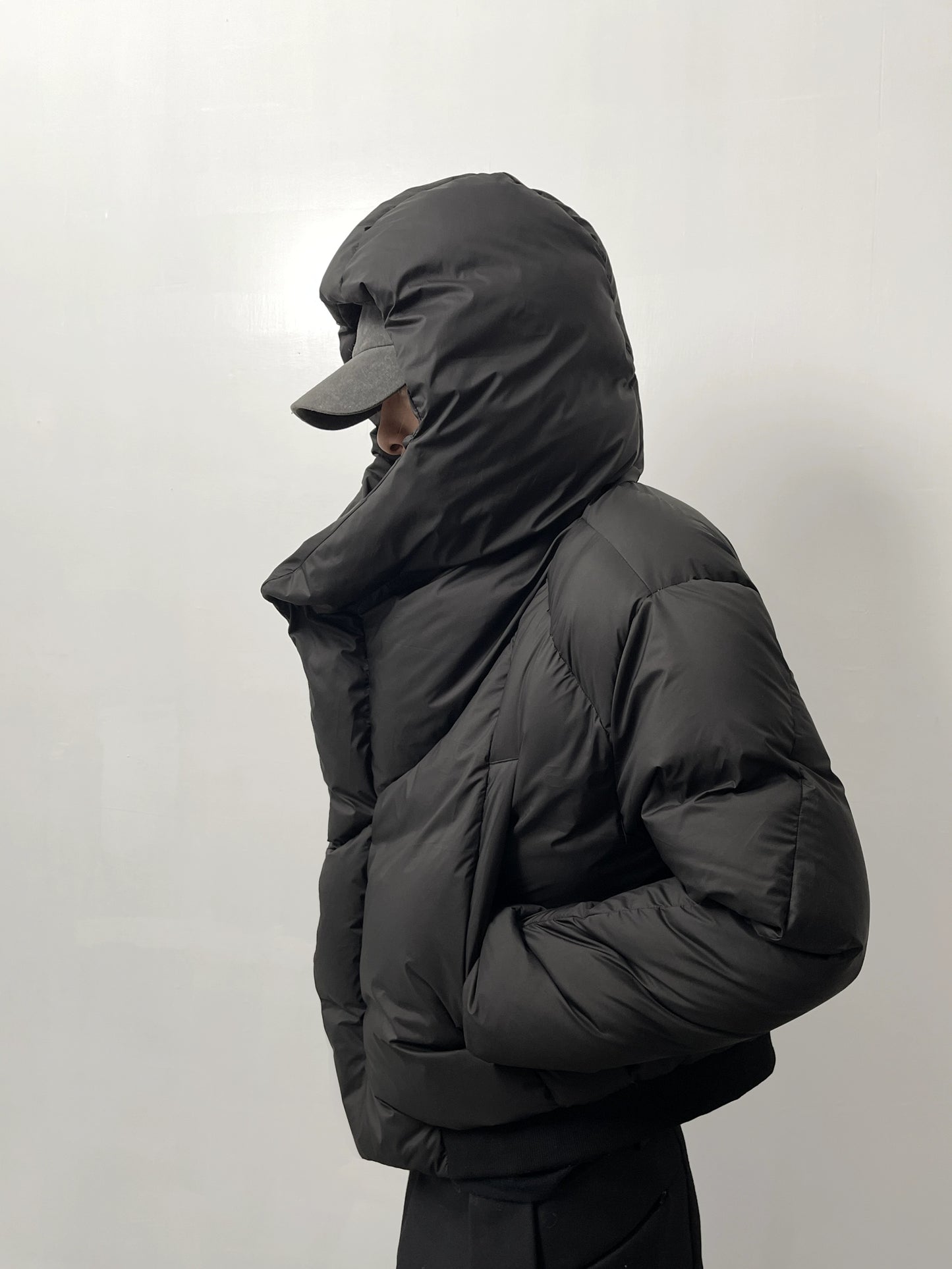 HIGH NECK QUILTED DUCK DOWN JACKET