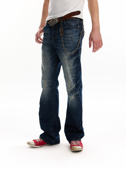 CRACKLE WASHED 13OZ DENIM JEANS