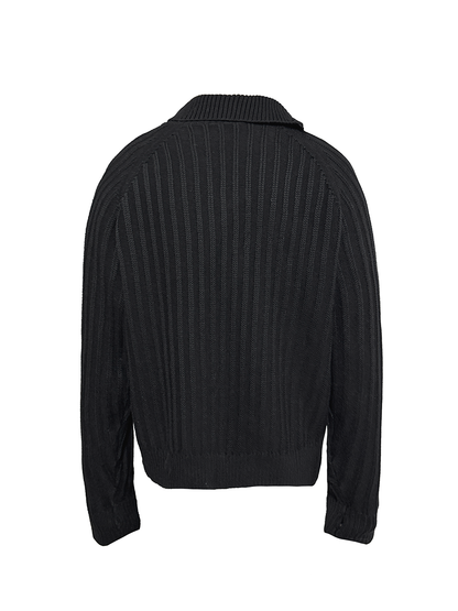 OBLIQUE ZIP TURTLENECK SWEATER