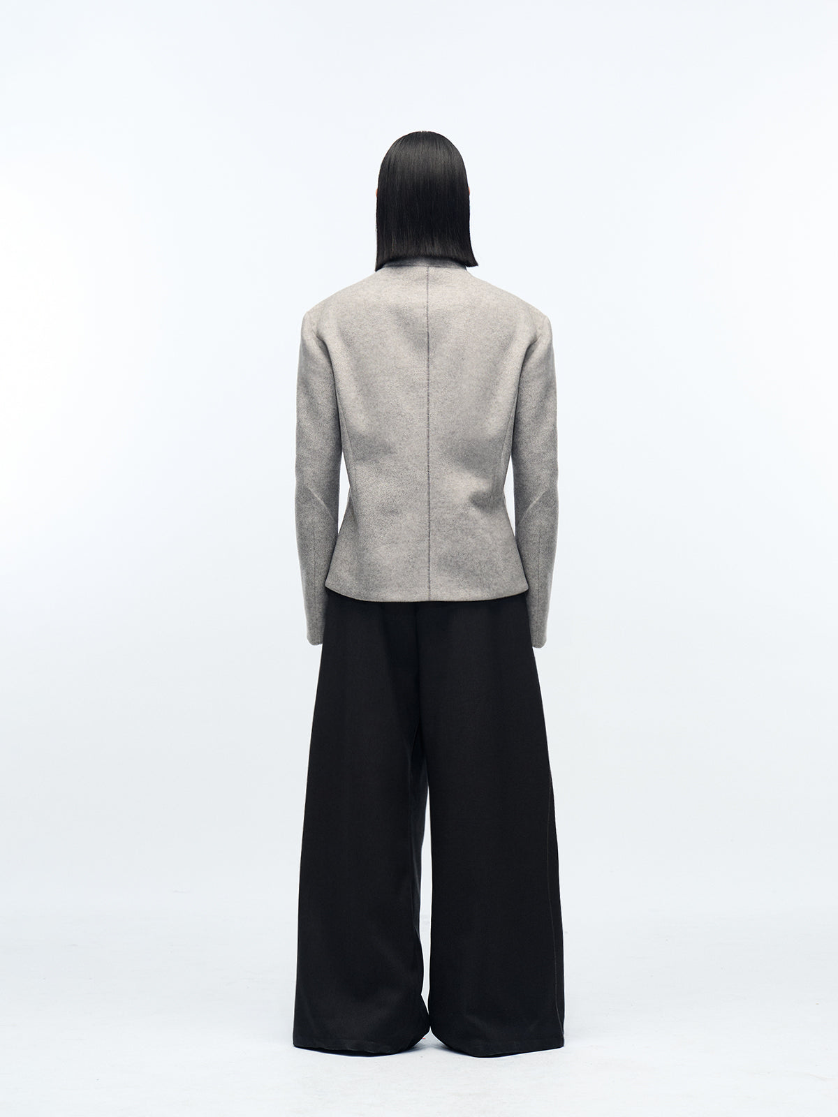 STAND-UP COLLAR WOOL JACKET