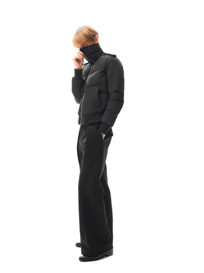 RUGGED SCARF COLLAR CARBON BLACK PUFFER