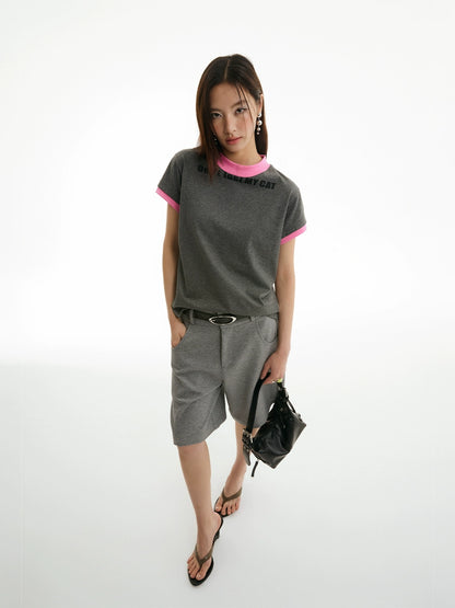 LOOSE SHOULDER CONTRAST TEE