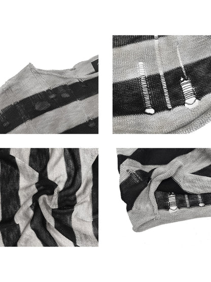 STAINED STRIPE HOOK KNIT