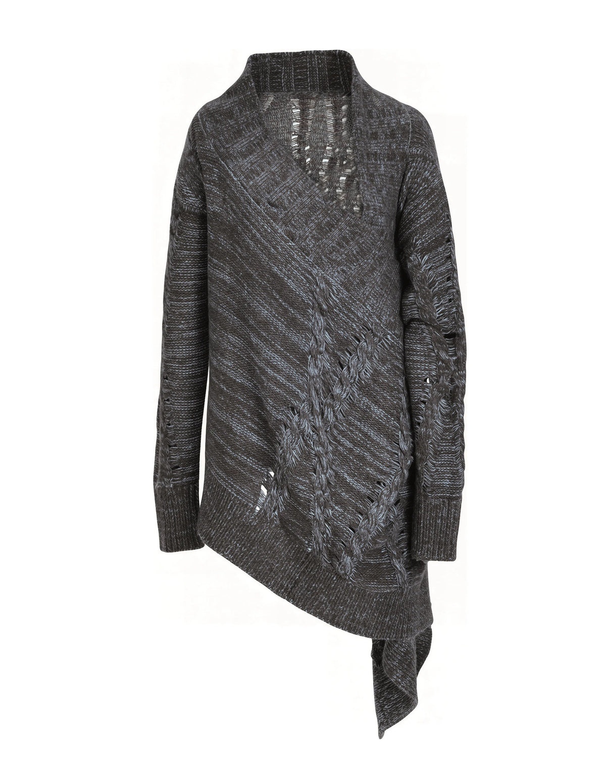 ASH DECONSTRUCTED LONG KNIT CARDIGAN