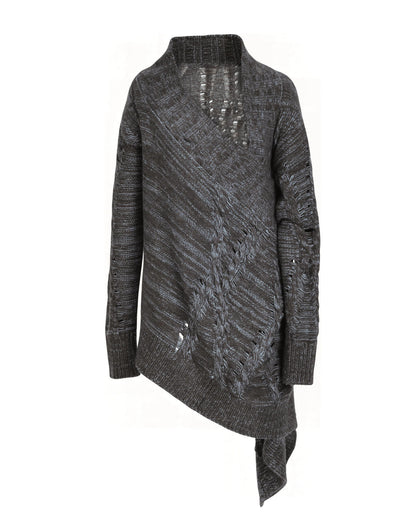 ASH DECONSTRUCTED LONG KNIT CARDIGAN