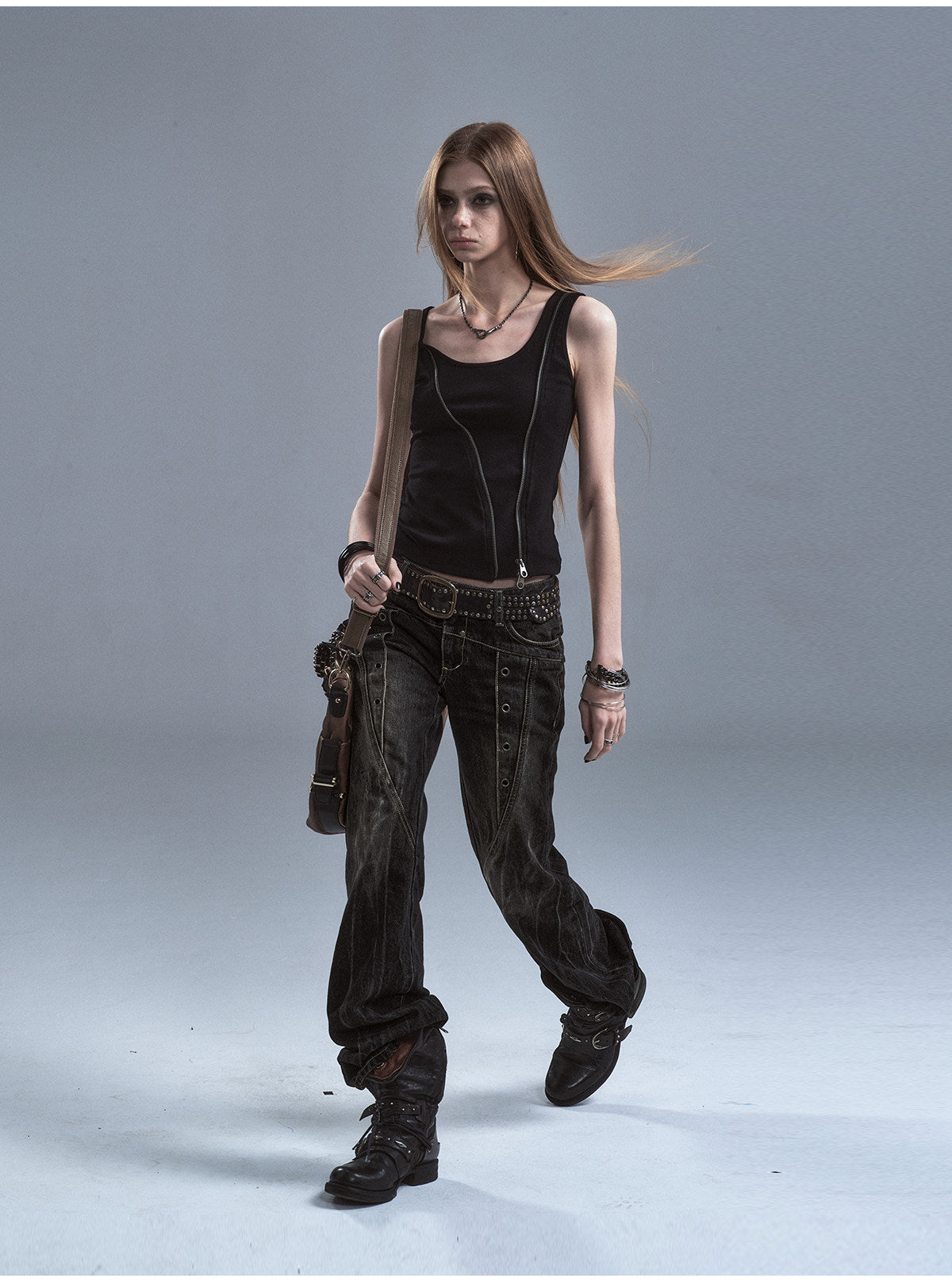 DARK CAMOUFLAGE DOUBLE ZIP TANK