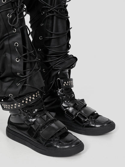 METAL RIVET HIGH TOP SNEAKERS
