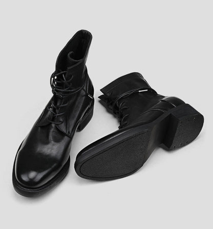 KNIGHT WASHED LACE-UP STREET BOOTS