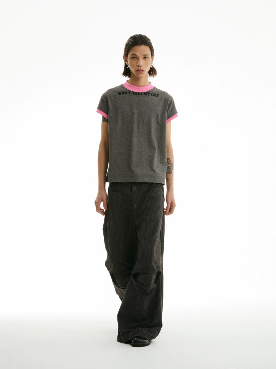 LOOSE SHOULDER CONTRAST TEE