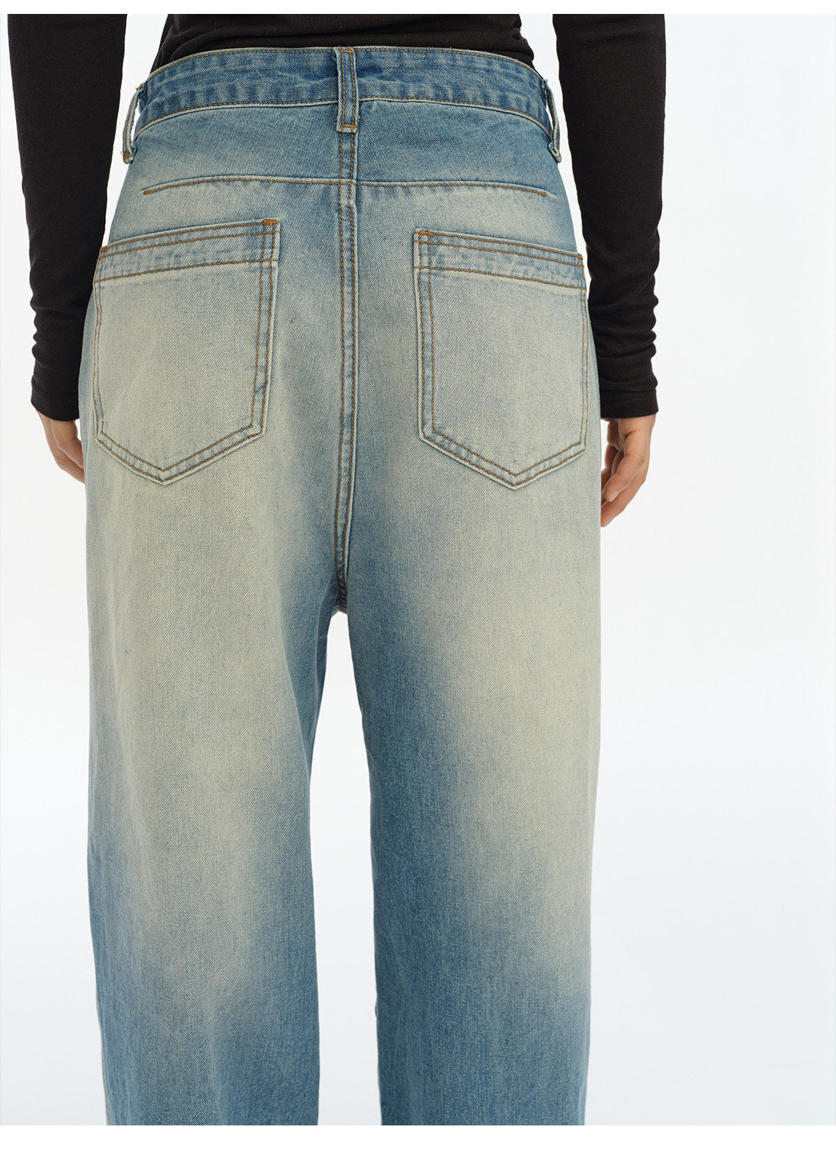 WASHED VANDALIZED STRAIGHT JEANS