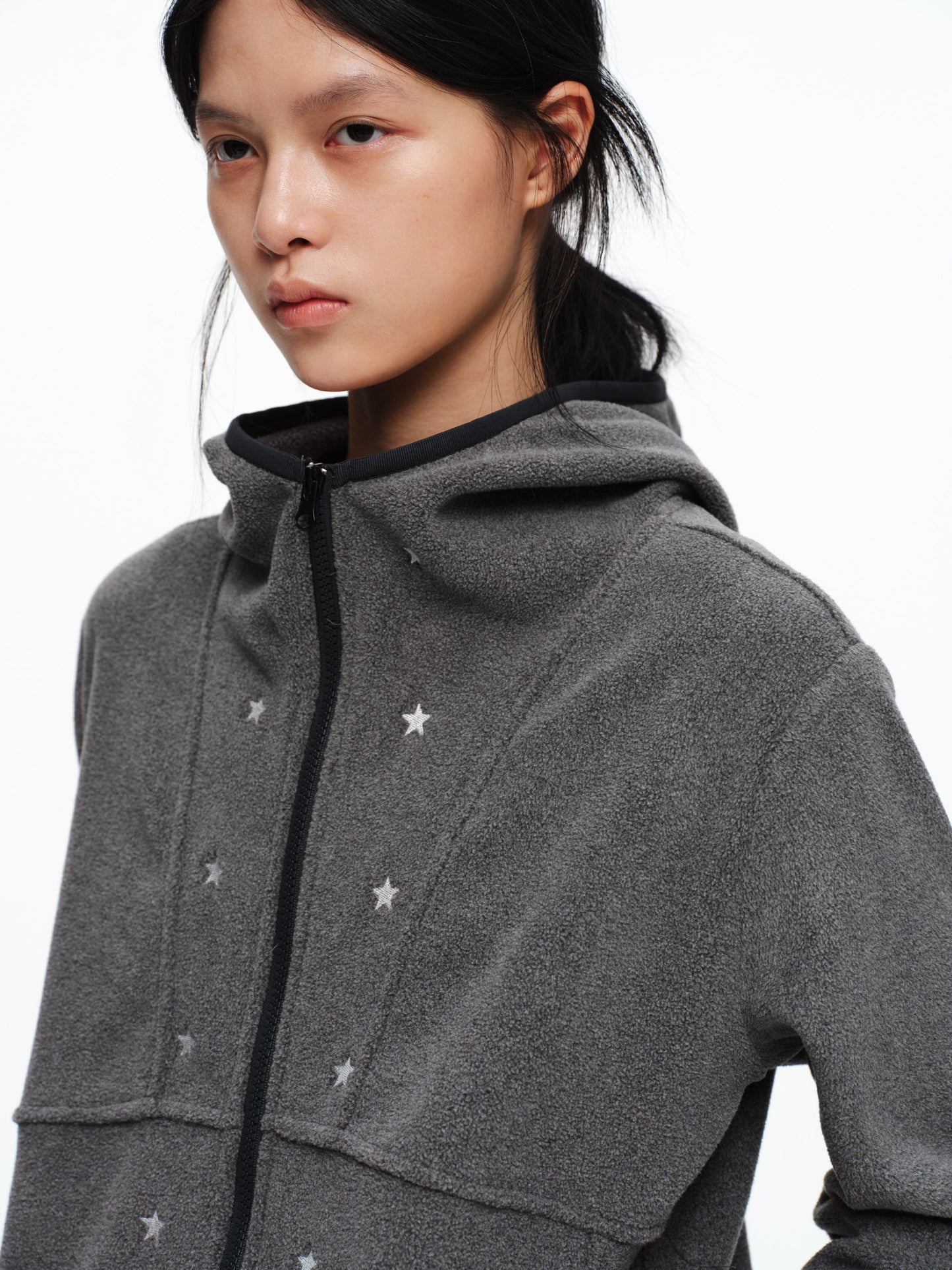 STAR WAXY FLEECE HOODIE